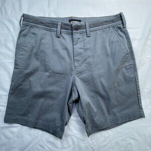 Express Men's Gray Khaki Shorts Size 30